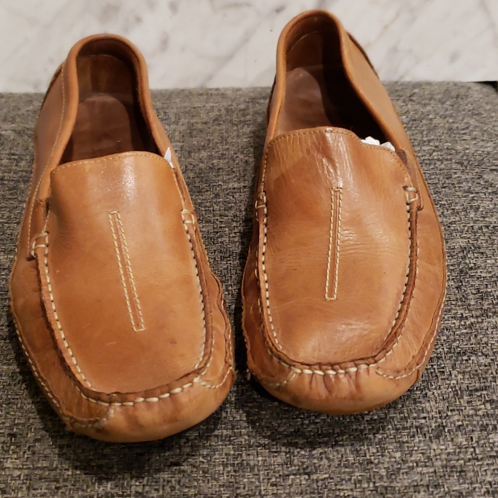 Tan Sz 10M mens Clark's Driving shoes